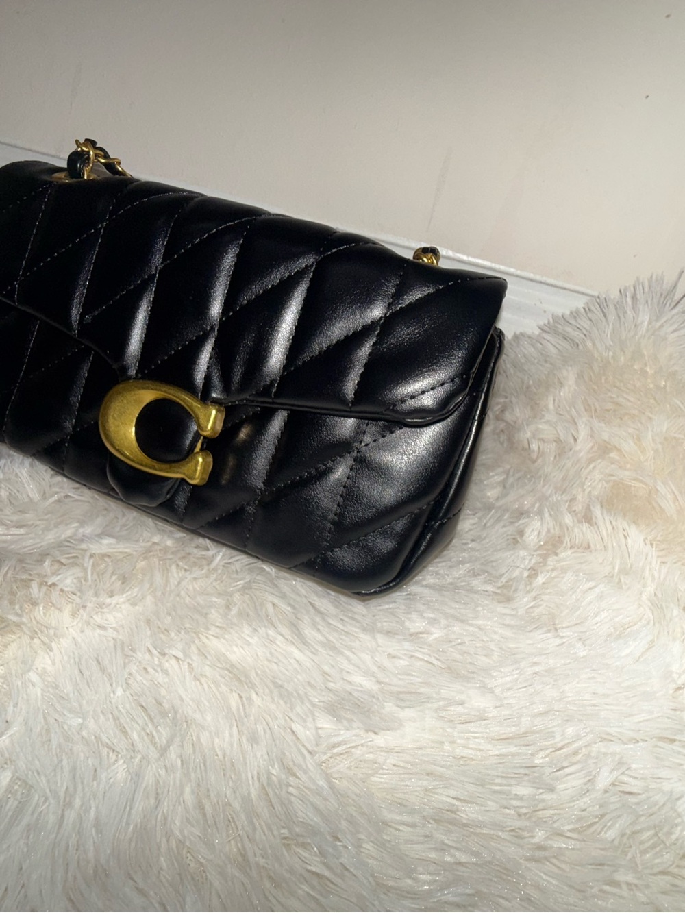 Coach Black Quilted Shoulder Bag with Gold Hardware - Picture 3 of 4